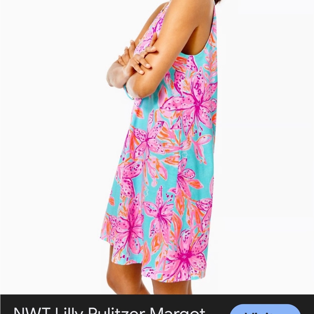 Lilly Pulitzer Pink, Aqua & Orange Floral Tank Dress
